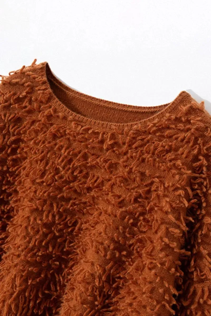 100 Cashmere Chunky Loop-Knit Crewneck Sweater