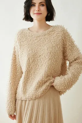 100 Cashmere Chunky Loop-Knit Crewneck Sweater