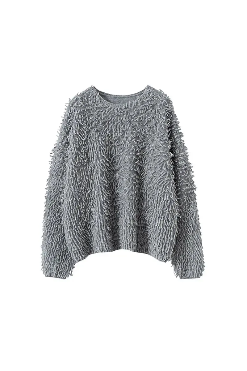 100 Cashmere Chunky Loop-Knit Crewneck Sweater