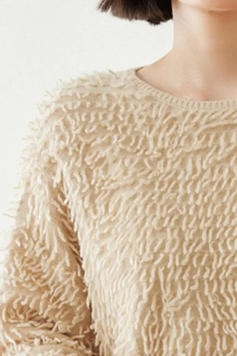 100 Cashmere Chunky Loop-Knit Crewneck Sweater