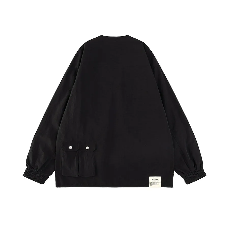 A[S]USL NYLON ZIPPER POCKET JACKET-BLACK