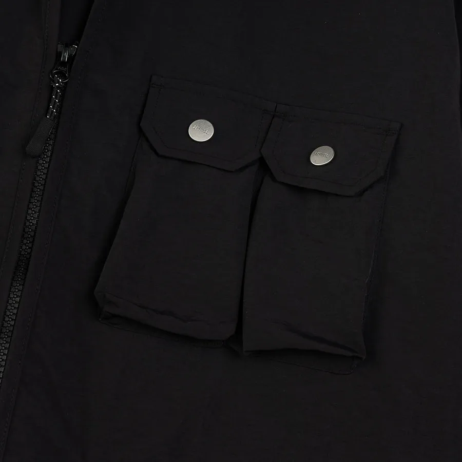 A[S]USL NYLON ZIPPER POCKET JACKET-BLACK