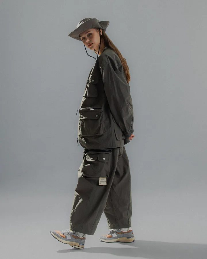 A[S]USL NYLON ZIPPER POCKET JACKET-FOREST