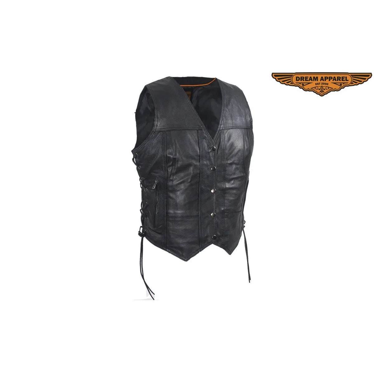 Black Gun Pocket Vest W/ Small Studded Pink Butterfly