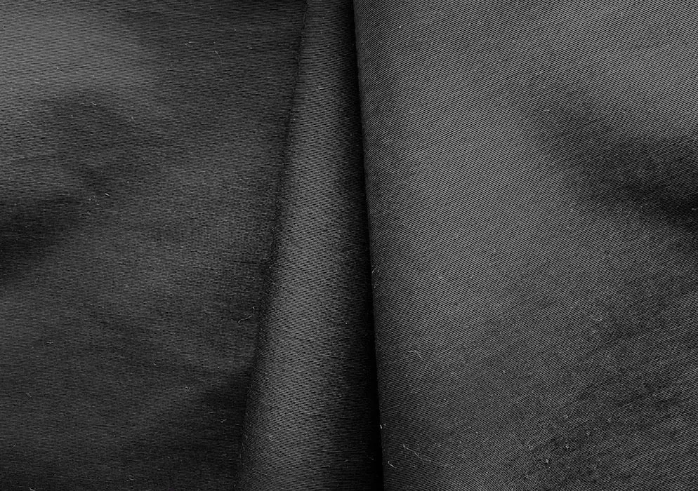 Classic Jet Black Cotton & Rayon Faille