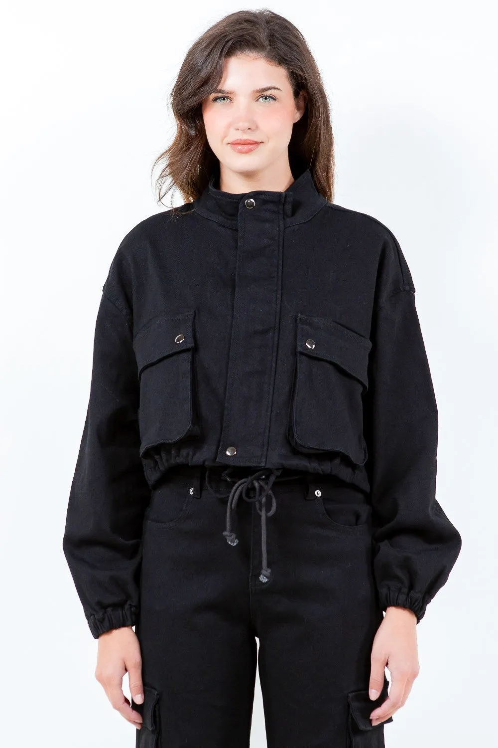 Cropped Worker Jacket - American Bazi Full Size