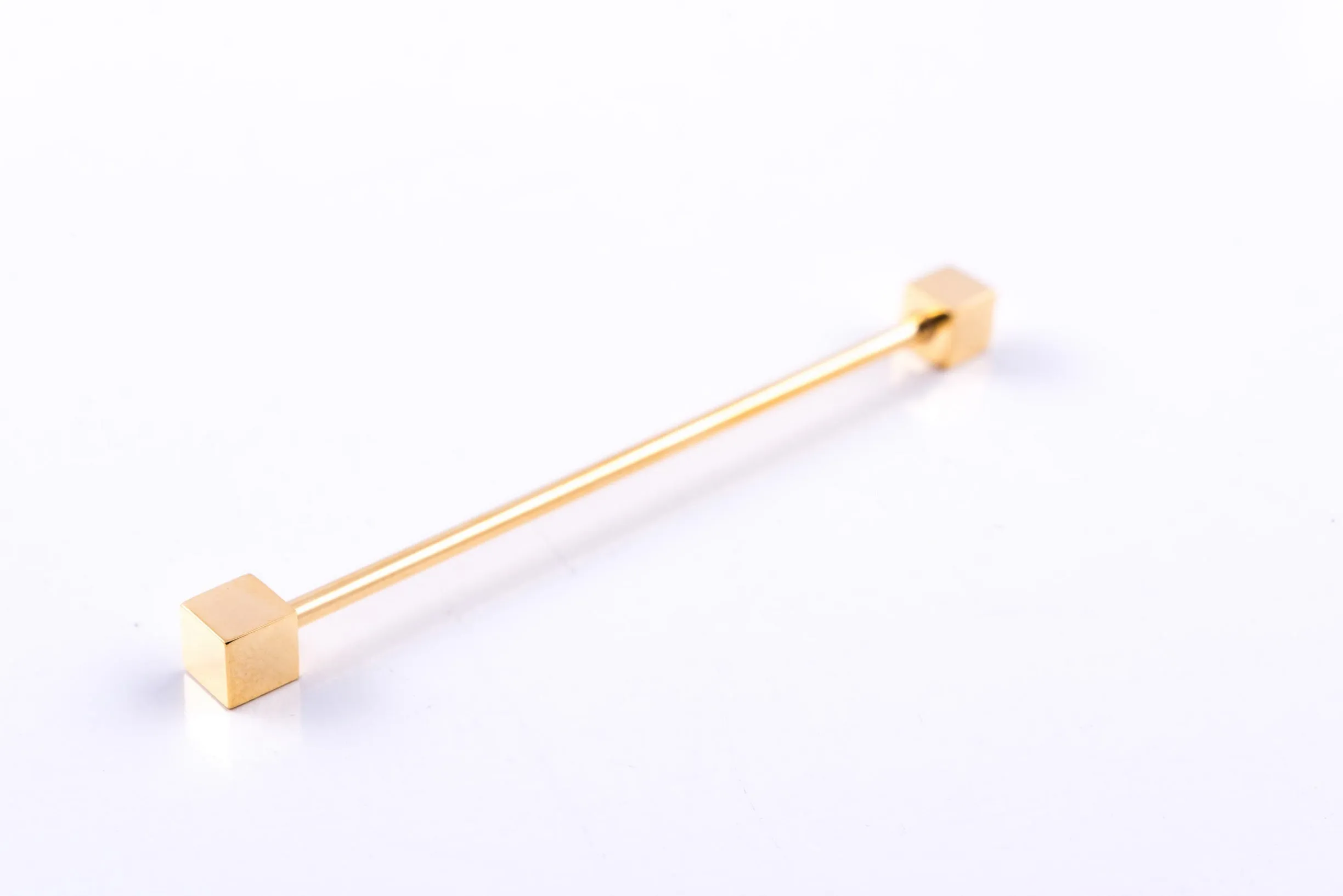 Gold Cube End Collar Pin