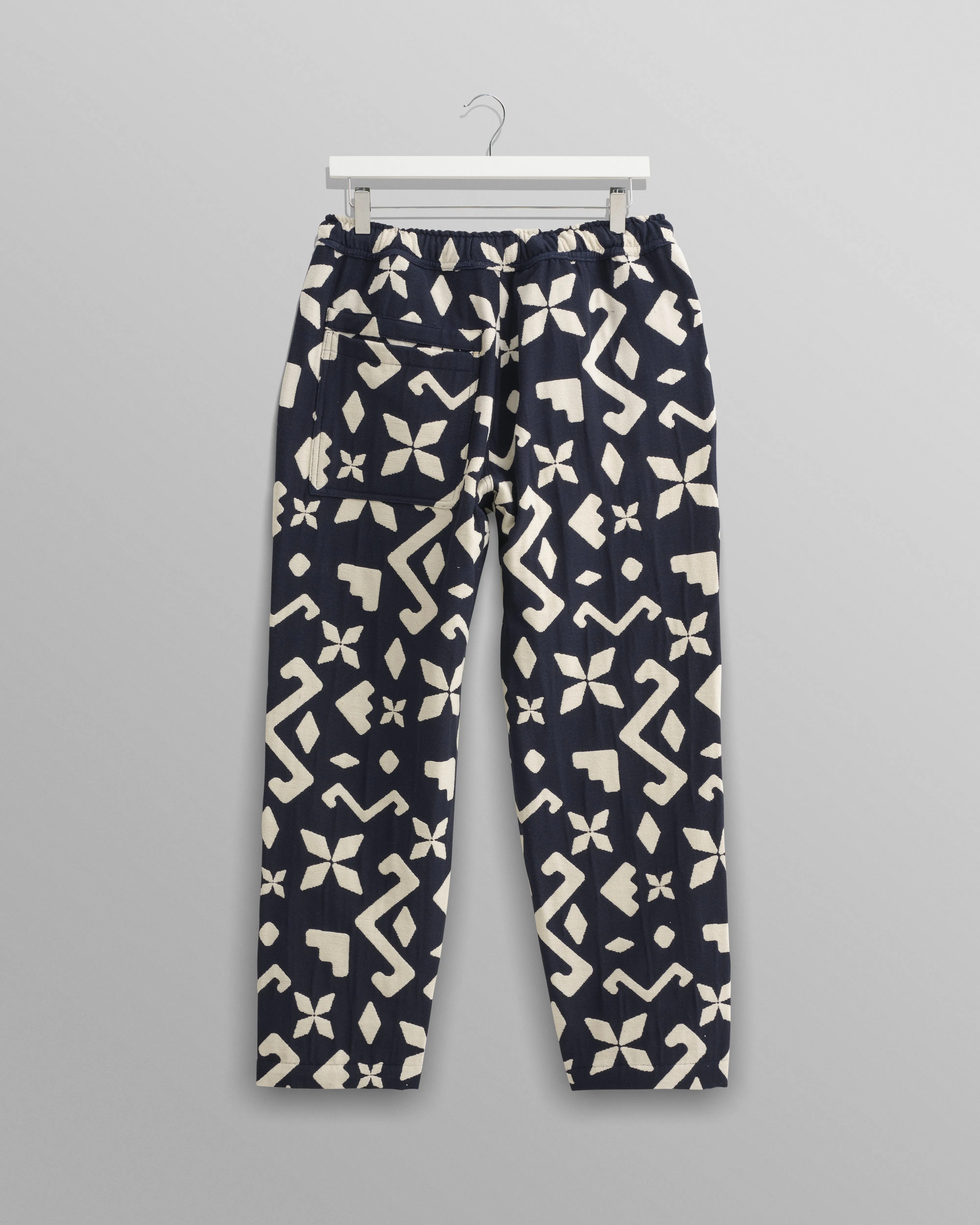 Kurt - Navy Geometric Jacquard Trousers
