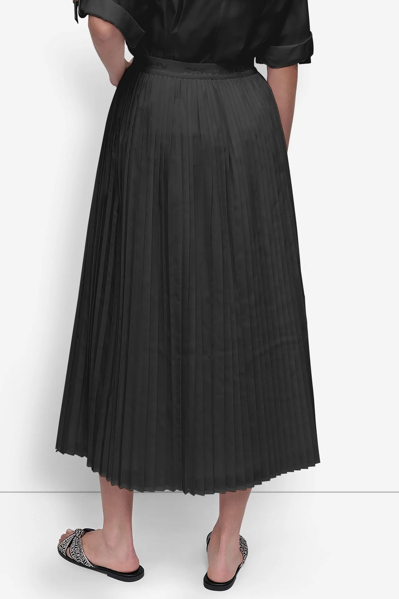 MIDI PLEATED SKIRT W LOGO