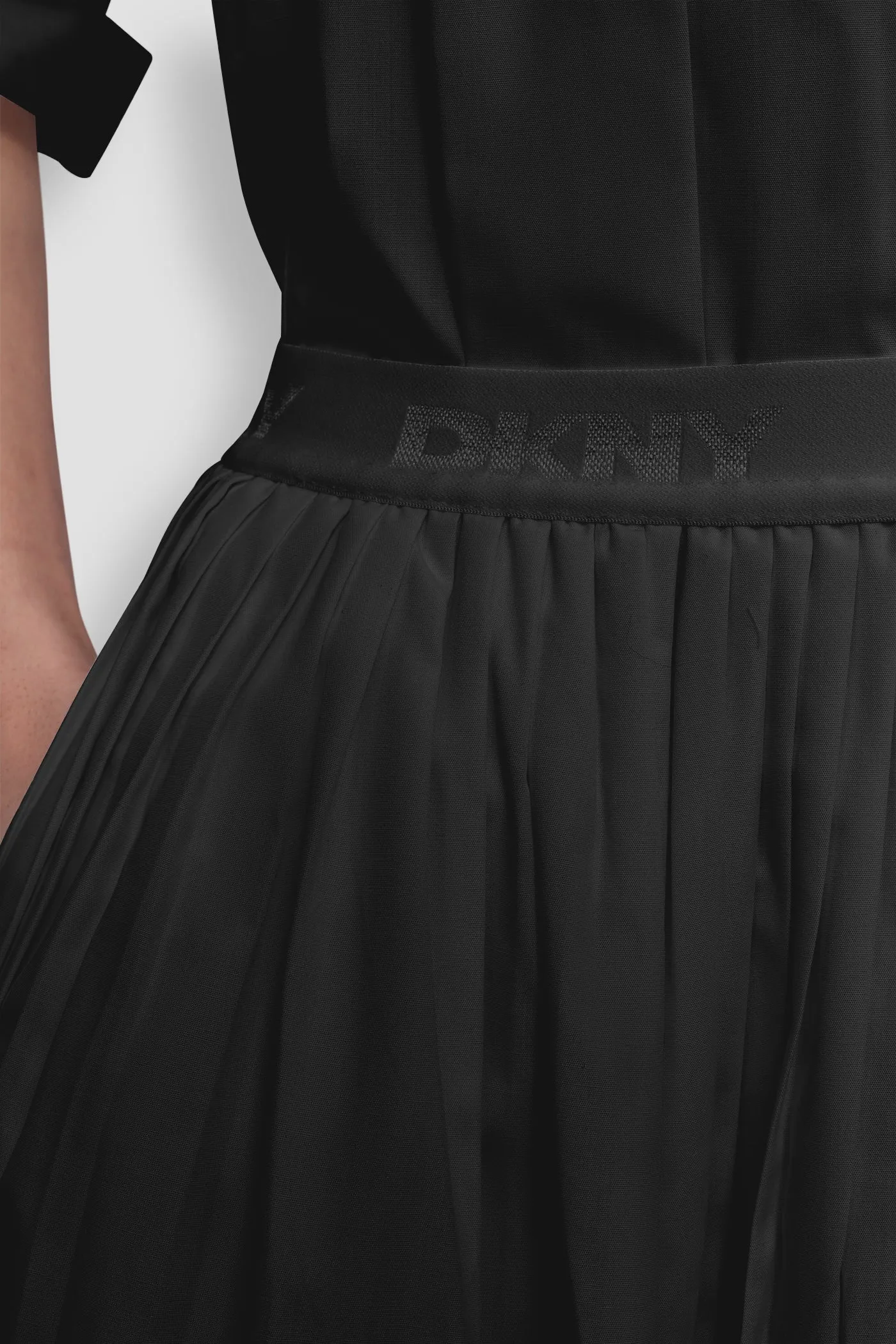 MIDI PLEATED SKIRT W LOGO