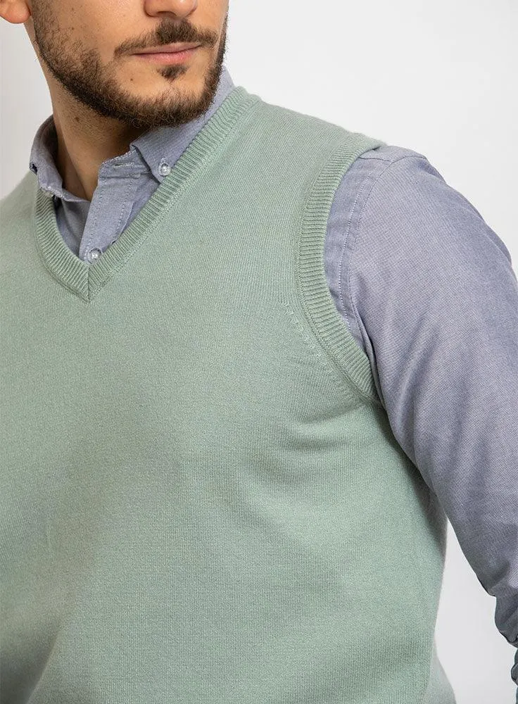 Mint V-neck Knit Vest