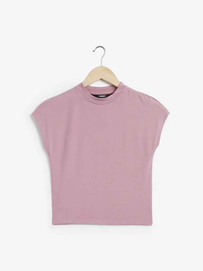 Nuon Pink Adorn Crop-Top