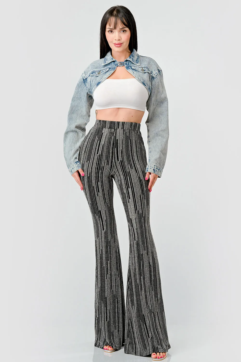 SEXY WASHED DENIM BOLERO CROPPED JACKET