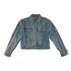 Top Shop denim jacket women size UK 6 light blue denim cotton