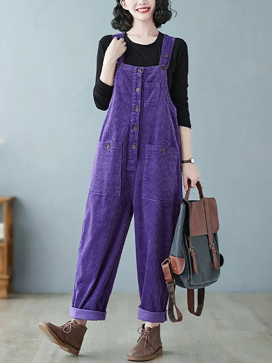 Women Solid Corduroy Jumpsuits