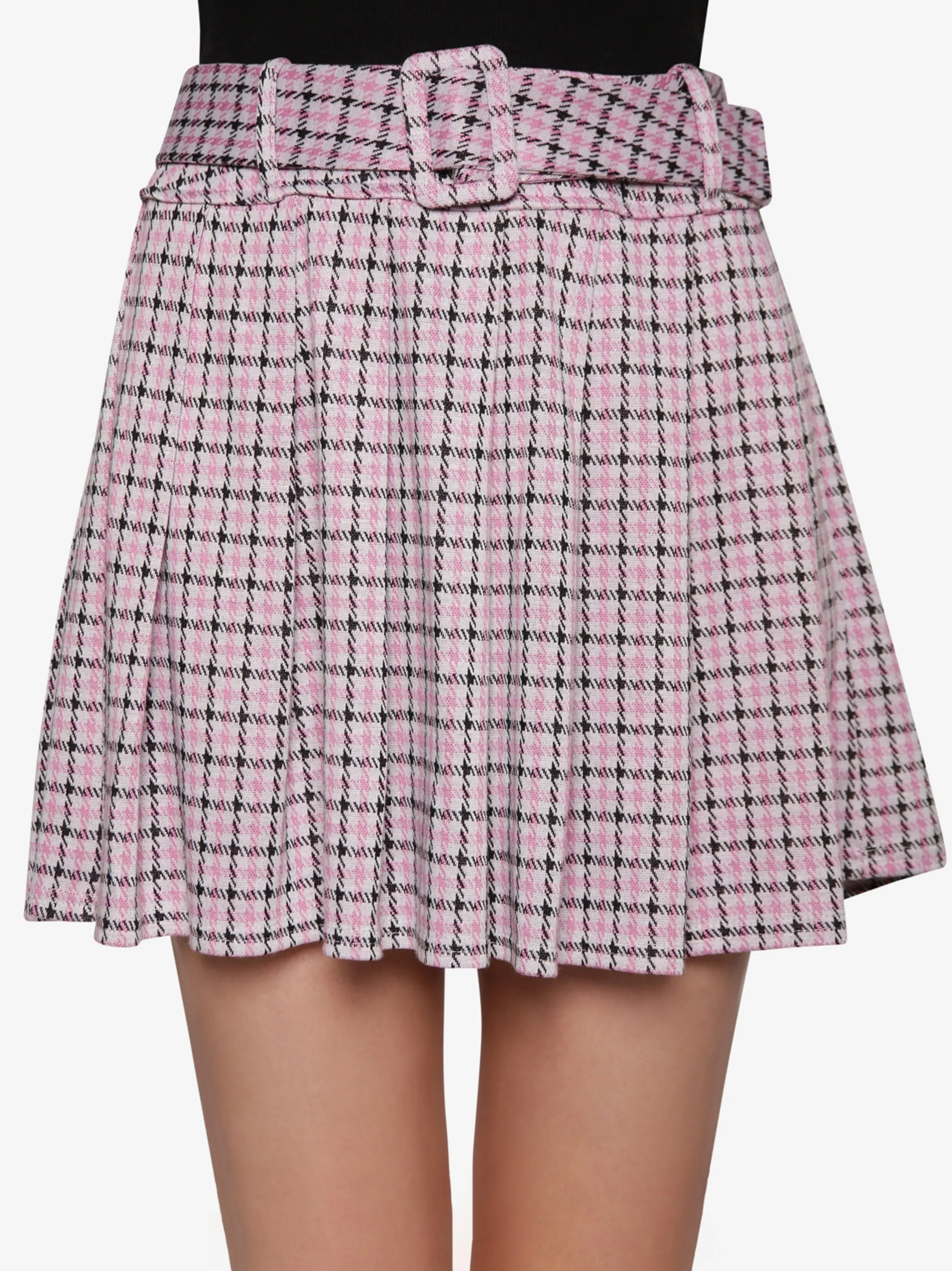 Women's Plaid Pleated Skirt,Multi